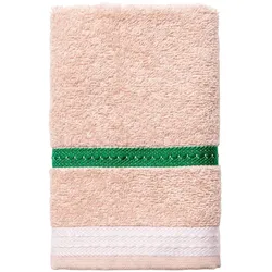 Benetton - Toilettentuch 30 x 50 cm, 100 % beige Baumwolle mit neutralen Streifen