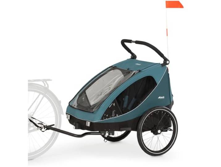 hauck Dryk Duo 2in1 Fahrradanhänger & Buggy für 2 Kinder, Ocean Green
