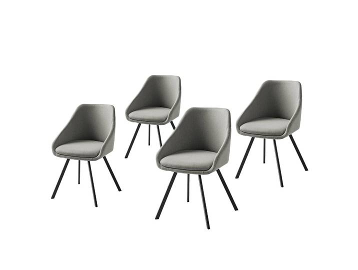 Armlehnenstuhl Melbu 53 x 80 x 54cm Grau 4er Set
