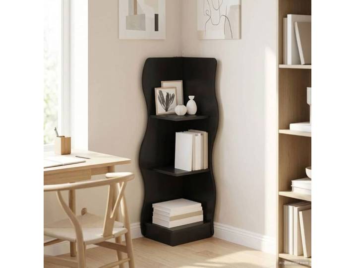 Meuble a casier - meuble a case Vidaxl Étagère d'angle Noir 34 x 33 x 102 cm Bois d'ingénierie