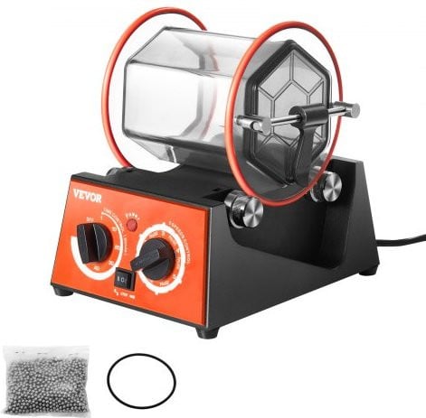 VEVOR Polijsttrommel voor Sieraden, 3 kg, Roterende Polijstmachine met Verstelbare Tijd en Snelheid, 60 W, Zwart