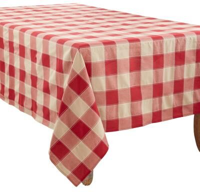 Saro Lifestyle Stitched Design Plaid Tablecloth