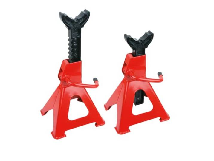 Mannesmann Brüder Unterstellbock, Tragkraft 3 t, 10-Fach höhenverstellbar bis 420 mm, TÜV/GS-geprüft, Stahl, für Pkw/Werkstatt/Kfz, 2er-Set M 005-T