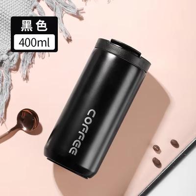 Inspired Finds 400ml Stainless Steel Thermal Coffee Mug Leak Proof Travel Thermos Cup black