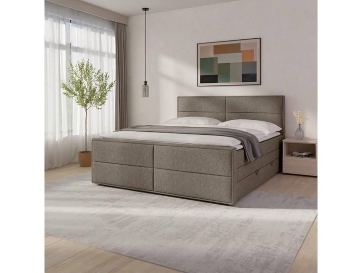 Boxspringbett mit Bettkasten Palermo 180x200 Beige