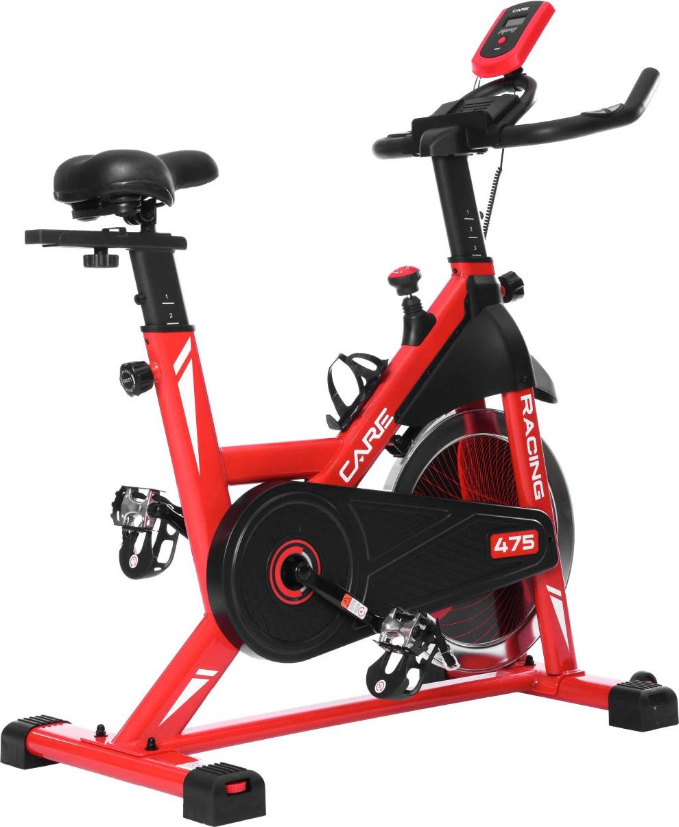 CARE RACING 475 - Indoor-Bike - 12 kg Schwungmasse - Magnetischer Mikro-Widerstand - Heimgebrauch - Rot