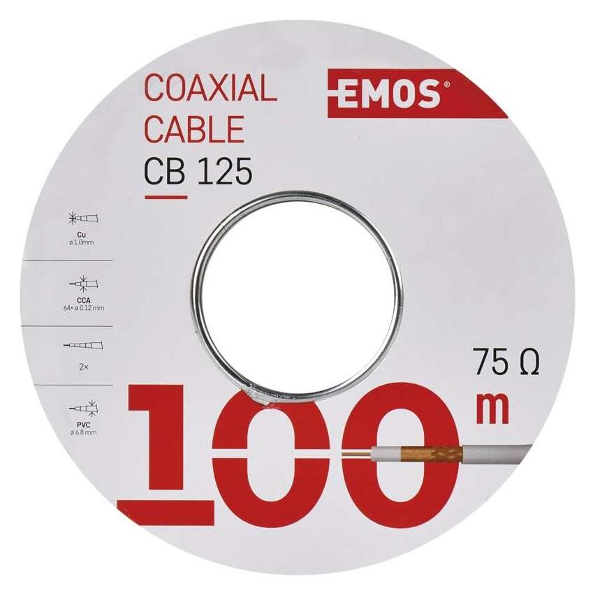 Emos Koaxialkabel CB125, 100m (43038416)