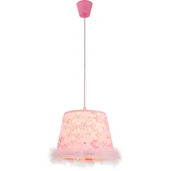 Hänge Leuchte Decken Lampe Spiel Zimmer Stoff Mädchen Strahler pink im Set inkl. LED Leuchtmittel