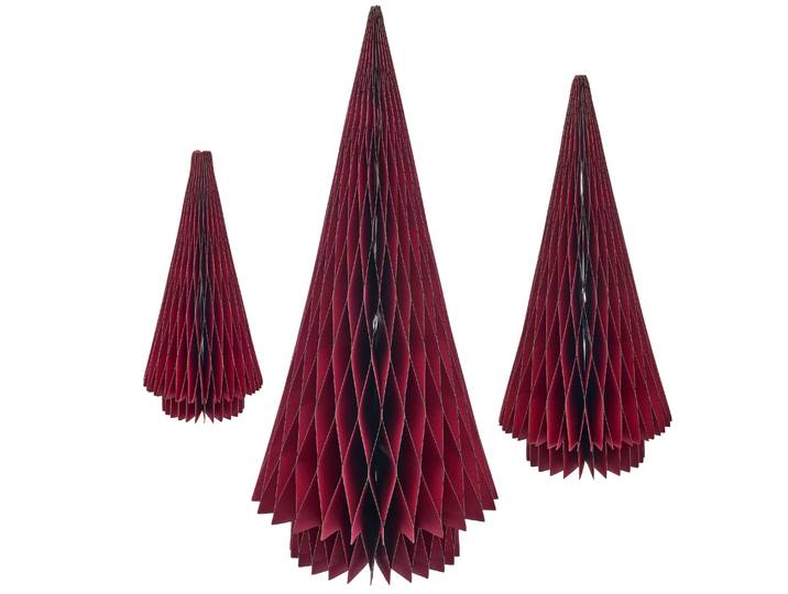 Dekobaum hochwertige Papeterie mit goldfb.Glitzerdetails, Magnetverschluss , rot (dunkelrot), H:60cm Ø:27cm, Papier, LEGER HOME BY LENA GERCKE, Dekofiguren, Dekobaum, Weihnachtsdeko, beinhaltet 3 Grössen