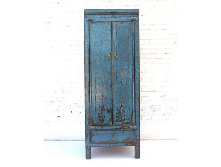 Luxury-Park-Direct Kommode China shabby chic azurblauer Schrank mit Sockelschublade von Luxury-P