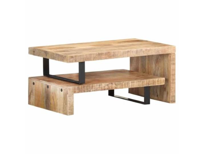 2er Set Couchtisch, Mango Massivholz Tischplatte aus Mangoholz, Maserung, Wohnzimmer, Schlafzimmer, Flur, einfache Montage