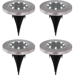 4x LED Solar Bodenleuchte Leuchten Außen Erdspieß Strahler Gartenleuchte Weg Spot Stecklampen