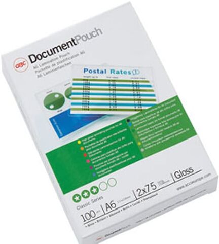 GBC capas para plastificação de documentos   A6   brilhante   2x75 microns   100 unidades