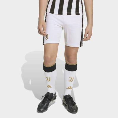 Trainingsshorts ADIDAS PERFORMANCE "JUVENTUS TURIN 26/27 KIDS", Mädchen, Gr. 176, N-Gr, weiß (weiß,), Obermaterial: 100% Polyester, Hosen, mit mittelhohem Bund, für Fußball, aus Polyester
