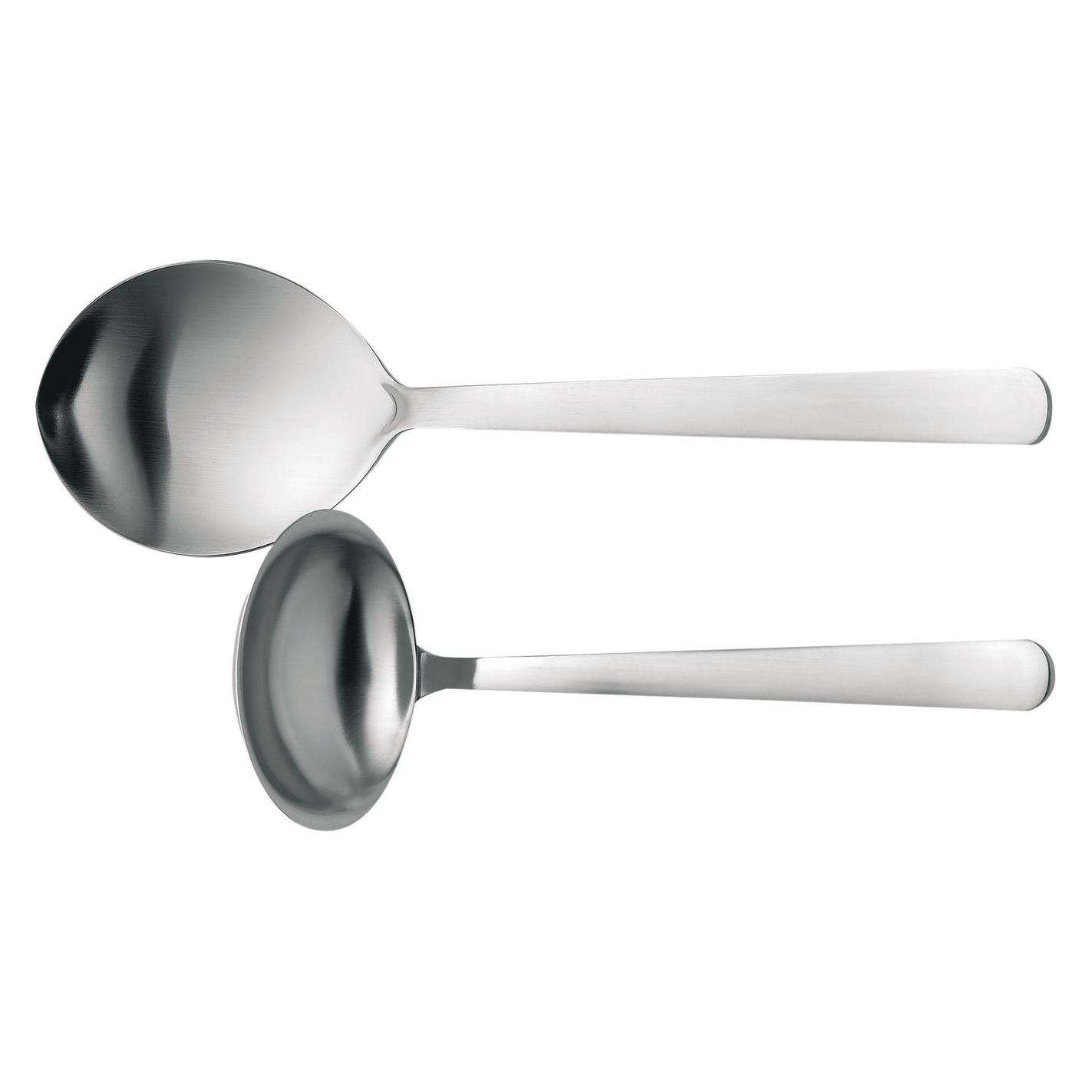 Fiskars Servierbesteck, 2-teilig, Qualitätsstahl, Silber/Matt, Functional Form, 1002959 (Serviergabel, Servierlöffel) (1002959)