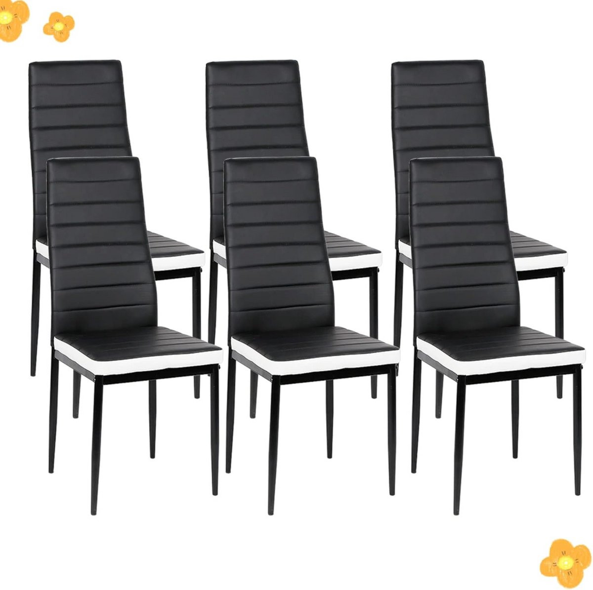 Set van 6 luxe gestoffeerde eetkamerstoelen