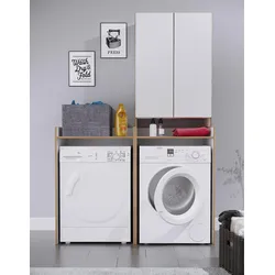 VCM Überbauschrank Waschmaschine Rislo, Zubehör Waschen + Trocknen