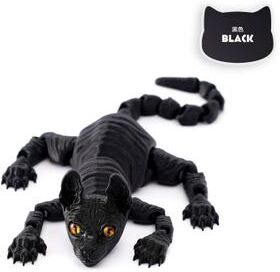 Discount Dollar Deals Printed Hairless Sphynx Cat Figurine, Realistic Articulated Cat Toy, Fidget Toy For Cat Lover, Collector Home Decoration black
