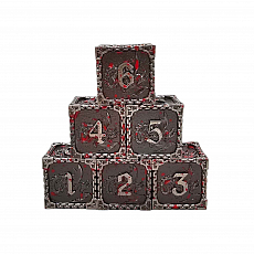 Dice4friends Würfelset D6 - Metall Dragon (6) 300110