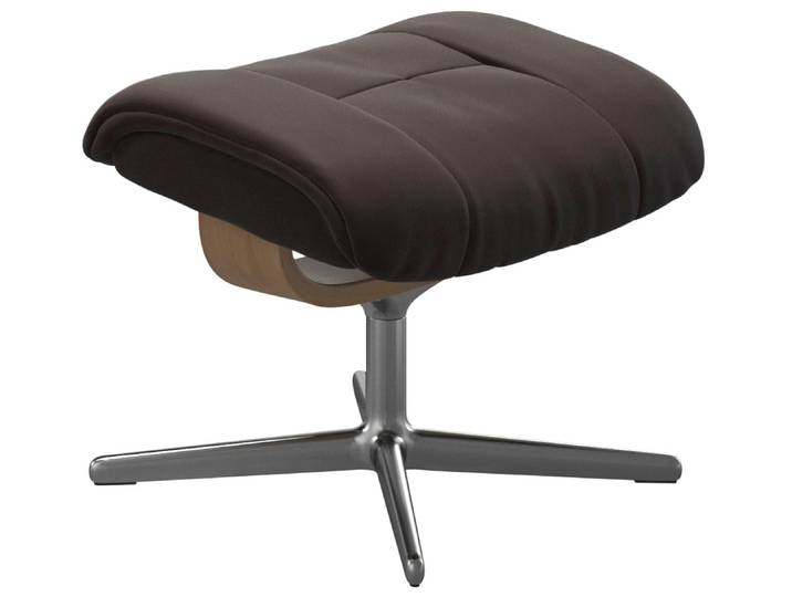 Fußhocker, 55x41x39 cm, Semianilinleder, Braun, Cross Base, Modern, Stressless