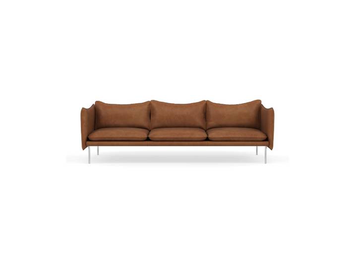 Fogia Tiki Sofa 3-Sitz der Vintage Rangers-polished stainless steel