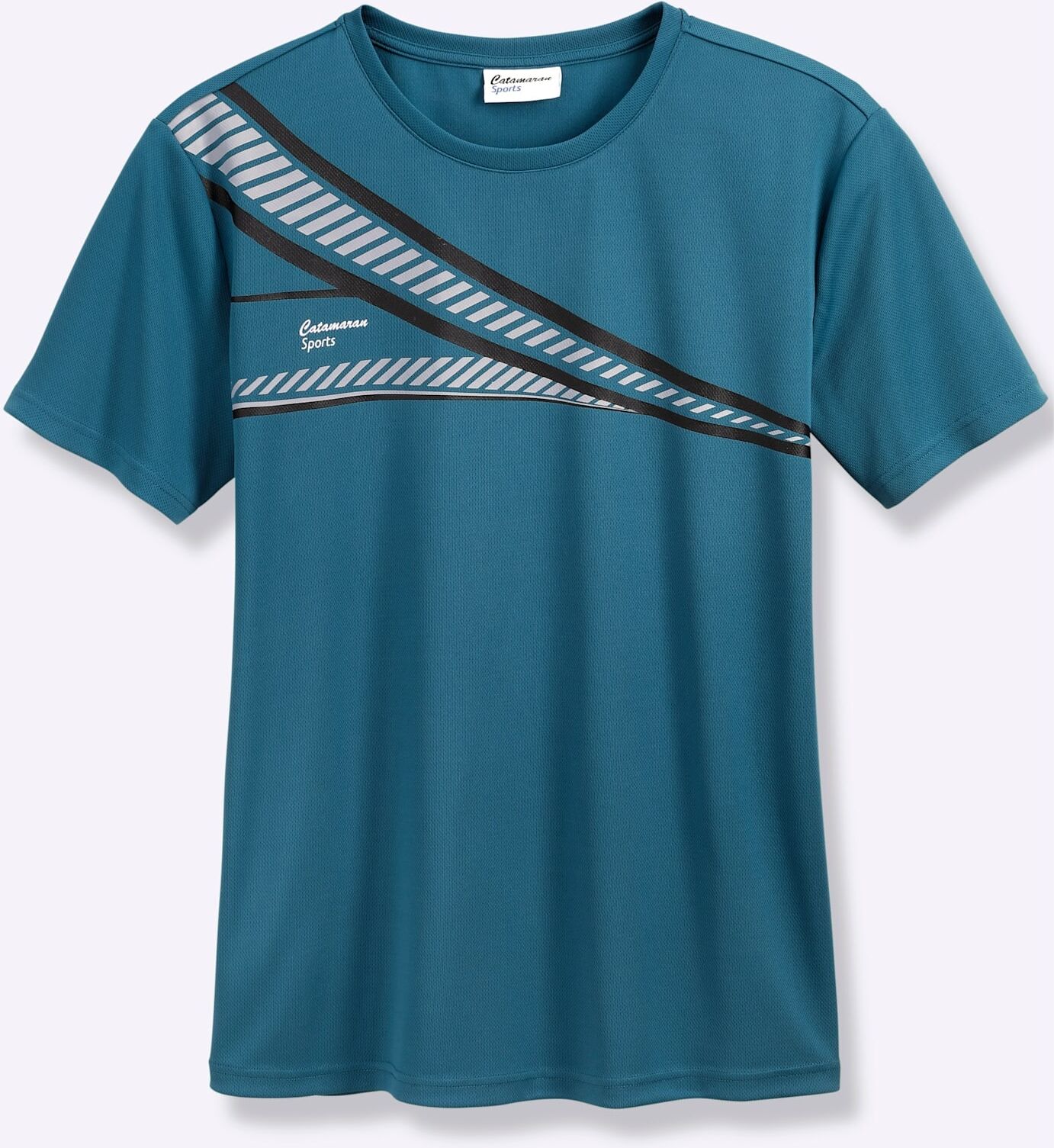 Trainingsshirt CATAMARAN "Funktions-Shirt", Herren, Gr. 52/54, blau (topas), 100% Polyester, unifarben, Rundhals, Shirts Trainingsshirt topas 52/54