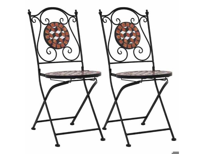 Clarence* Lot de 2 Chaises de bistrot mosaïque - Chaise de relaxation Marron Céramique &Europ5482665