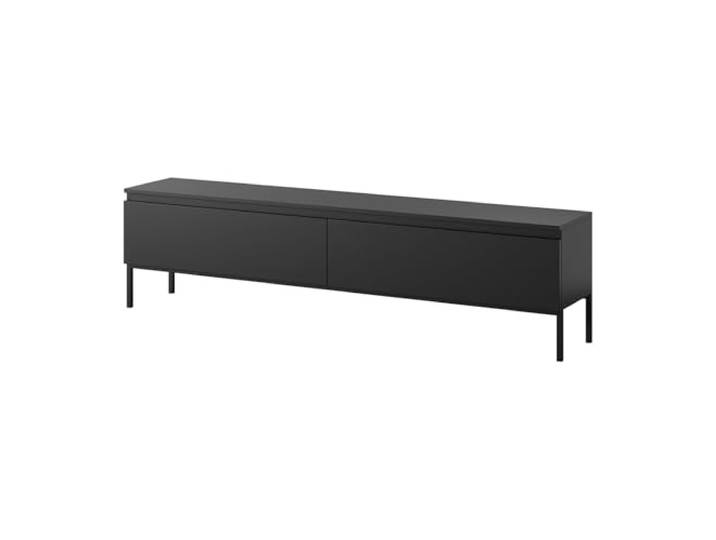 Selsey TV Schrank Board Sideboard Fernsehtisch Fernsehschrank Mit Schränken 175 cm Schwarze Beine Schwarz Bemmi