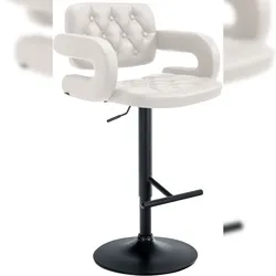 Proregal CHEFGASTRO Barhocker CAPE TOWN Schwarz HxBxT 103x62x55cm Kunstleder Weiß Barstuhl