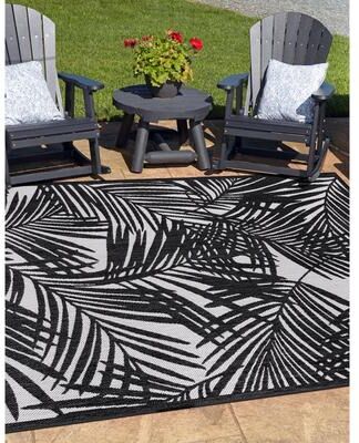 World Rug Gallery Contemporary Palm Leaf Textured Flat Weave Indoor/Outdoor Area Rug