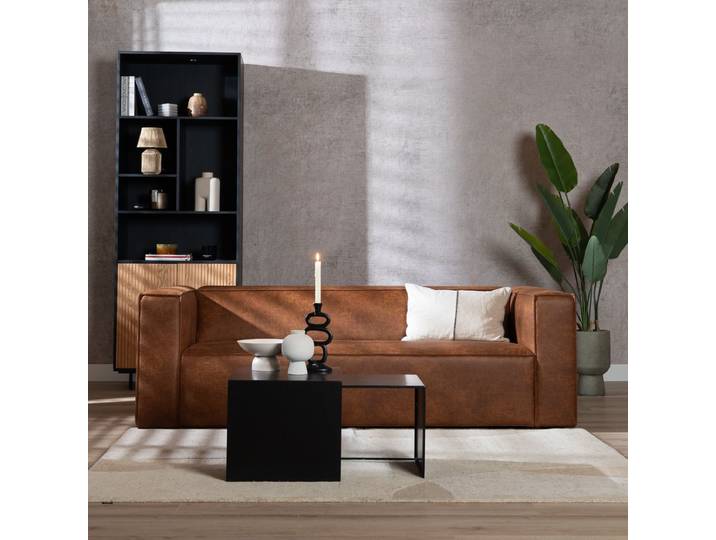 Bronx71 Ledersofa Memphis 3-Sitzer cognac