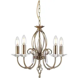 Elstead Lighting, Kronleuchter, Aegean Kronleuchter E14 5-fach Gealtertes Messing (48 cm)
