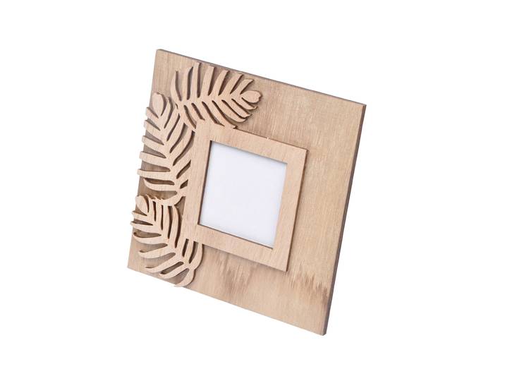 Fotorahmen aus Holz, Dschungel, natur, 14 x 14 cm