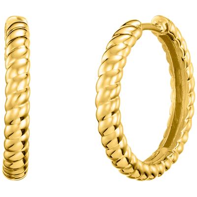 Paar Creolen JULIE JULSEN "925/- Sterling Silber vergoldet 20mm", gold, Ohrringe, Damen, one-size, Silber 925 (Sterlingsilber)