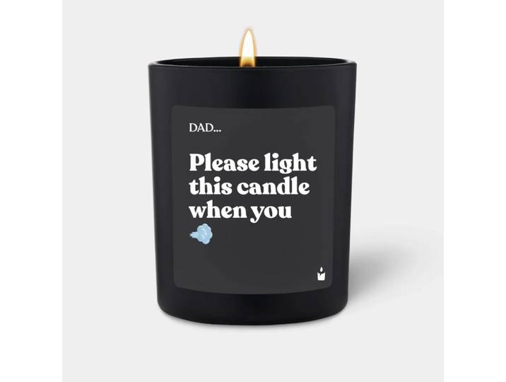 Duftkerze Schwarz Woody Dad... please light this candle when you fart