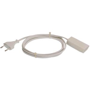 as-Schwabe Verlängerungskabel 50101, für innen, Eurostecker, Kabeltyp H03VVH2-F aus Kunststoff, weiß, 2 m