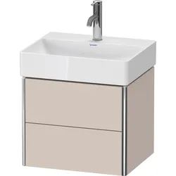 Duravit XSquare Waschtischunterbau Compact, wandhängend, 2 Schubkästen, 484x397x390mm, XS430509191, Farbe: Taupe Matt