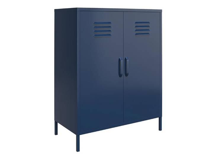 Bradford - Armoire de rangement en métal bleu marine à 2 portes