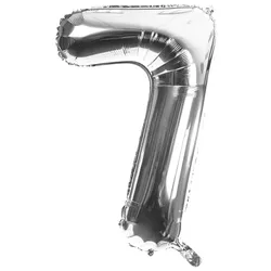 Folienballon "7", silber, 86 cm