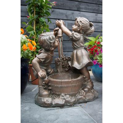 Gartenbrunnen UBBINK "Wasserspiel Memphis", braun (braun, schwarz), Polyresin, Wasserspiele