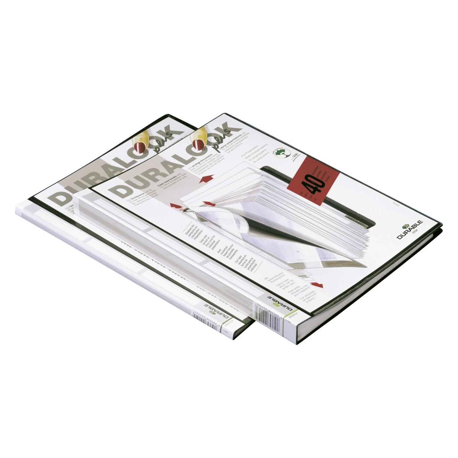 Durable Sichtbuch Duralook Plus A4 Schwarz, 10 Hüllen (A4) (243101)