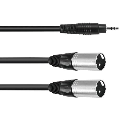 Omnitronic Kabel AC40-30 3,5Klinke st/2xXLR mannelijk 3m