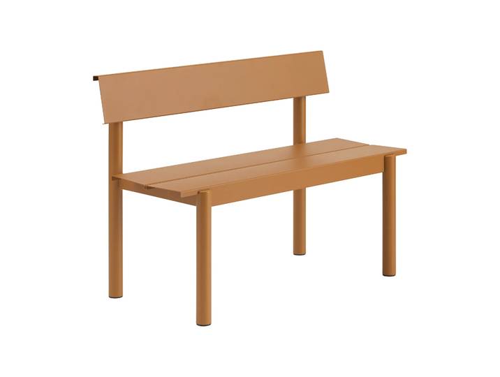 Muuto Linear Steel Bank mit Rückenlehne Burnt orange, 110x34 cm