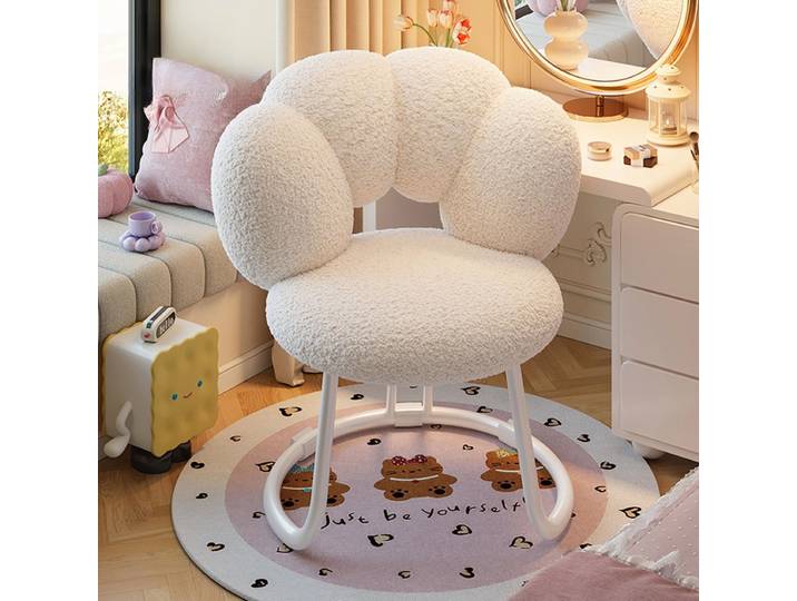Tabouret de maquillage moderne, chaise de lecture, chaise à dossier en velours, chaise de loisirs pour chambre à coucher, fauteuil de salon