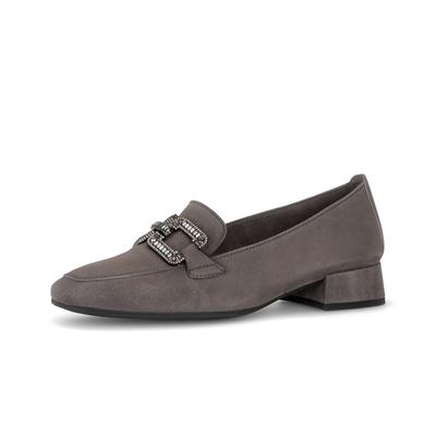 Slipper GABOR "Slipper", Damen, Gr. 39, grau, Schuhe Slipper
