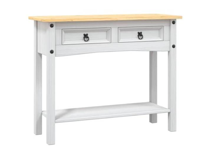 HFUDPOF Konsolentisch Kiefernholz Weiß 90x34,5x73 cm -Stil, mexikanischer Charme, 2 Schubladen, 1 Regalfach, robuste Holzmaserung, pflegeleicht