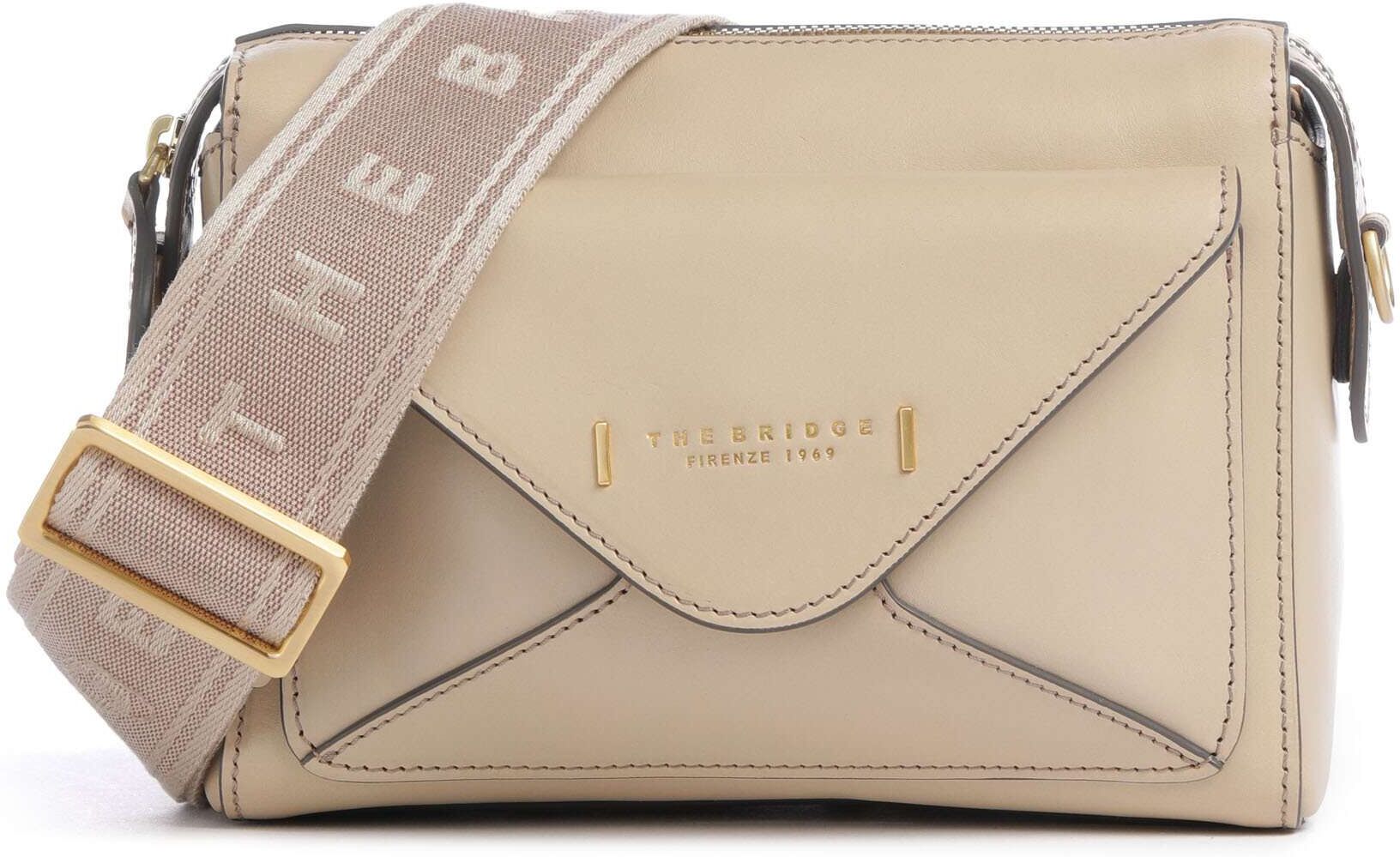 The Bridge Frida Umhängetasche aus Leder, beige