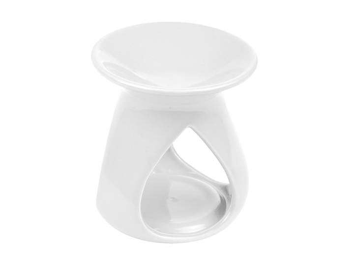 Duftlampe aus Keramik, Aromalampe im extravaganten Design, weiss, Ø 10 x H 11 cm