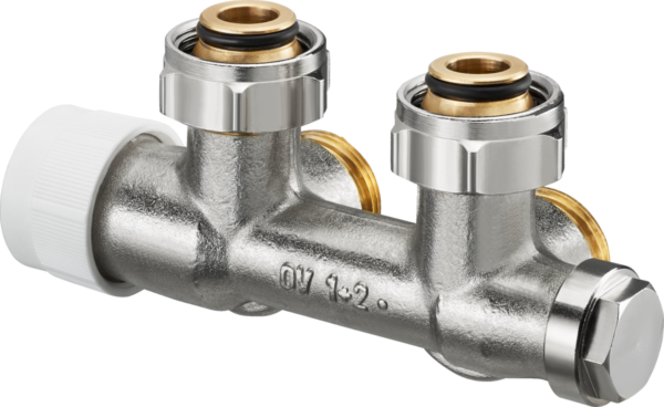 Oventrop Multiblock T Anschlussarmatur 1184024 G 3/4 ÜMxG 3/4 AG, Ein-/Zweirohrarmatur, Eck