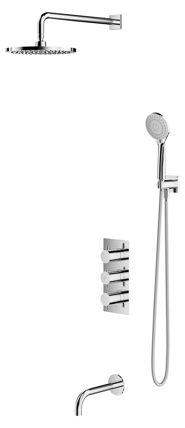 Thermostatisches Badsystem Y, Chrom, eingebaut, 1 Stück